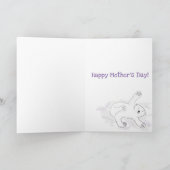 Moederdag voor polair beer van moeder en baby kaart (Binnen)