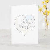 Moederdag voor polair beer van moeder en baby kaart (Gele Bloem)