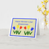 Moederdag voor stiefmoeder kaart (Gele Bloem)