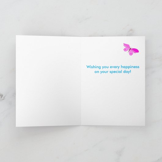 Moederdag voor stiefmoeder roze rozen op blauw kaart (Binnen)