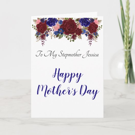 Moederdag voor stiefmoeder Stiefmoeder Bloemen Kaart (Voorkant)
