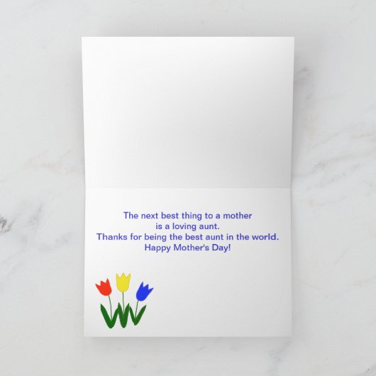 Moederdag voor tante kaart (Binnen)