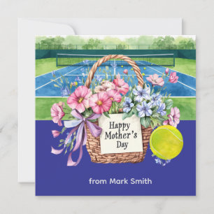 Moederdag voor tennisser feestdagenkaart