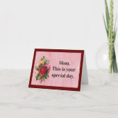 Moederdag voor toegewezen Rozen Bedankkaart (Voorkant)