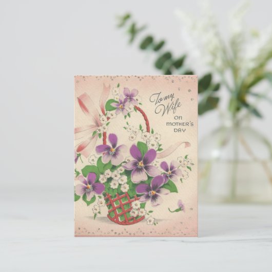  Moederdag voor vrouw Briefkaart (Staand voorkant)