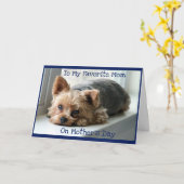 Moederdag voor Yorkie Moms Folded Wenskaart Kaart (Gele Bloem)