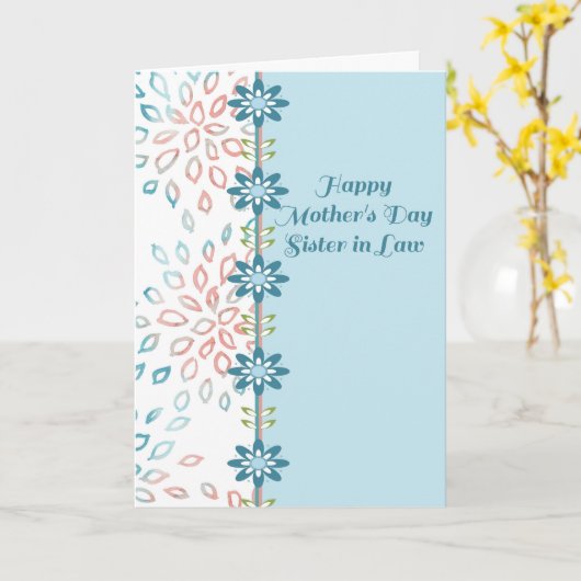 Moederdag voor Zuster in Wet met Bloemen Kaart (Gele Bloem)