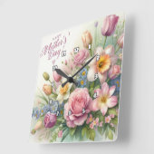 Moederdag: Voorjaarsbloemenboeket Vierkante Klok (Hoek)