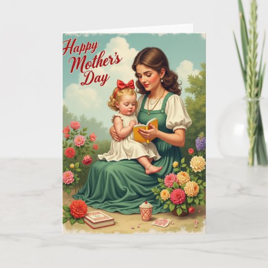 Moederdag Voorlees Tijdkaart Kaart (Voorkant)