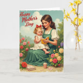 Moederdag Voorlees Tijdkaart Kaart (Gele Bloem)