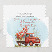Moederdag Vrachtwagen vol Bloemen Feestdagenkaart (Voorkant / Achterkant)