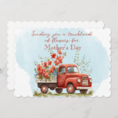 Moederdag vrachtwagenlading bloemen feestdagenkaart (Voorkant / Achterkant)