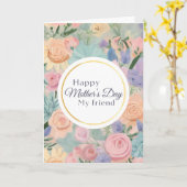 Moederdag vriend Pastel Bloementuin Kaart (Gele Bloem)