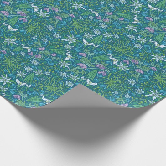 Moederdag Vroege lentbloemen Daffodil Crocus Cadeaupapier (Hoek)