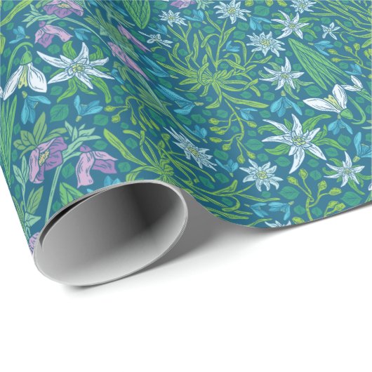 Moederdag Vroege lentbloemen Daffodil Crocus Cadeaupapier (Rol Hoek)