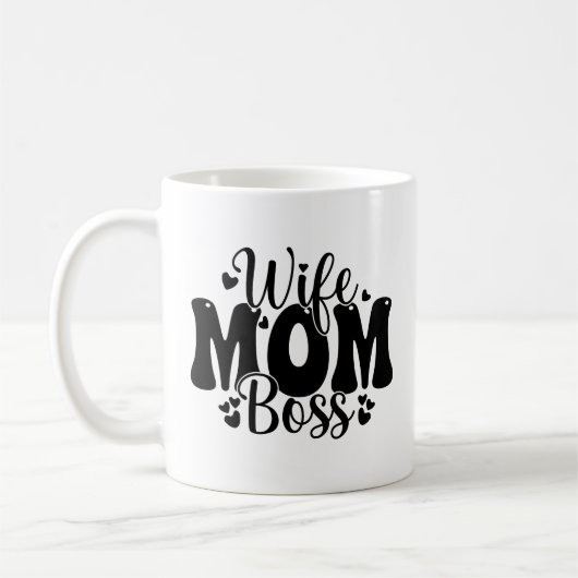 Moederdag VROUW MOEDER BAAS Koffiemok (Links)