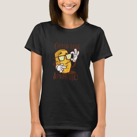 Moederdag Vrouwendag Moeder Kip Nuggets T-shirt (Voorkant)