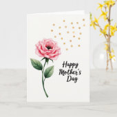 Moederdag Watercolor Kaart met Roos (Gele Bloem)