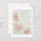 Moederdag waterverf bedankkaart (Voorkant / Achterkant)