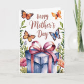 Moederdag Waterverf Bloem Vlinder Kaart (Voorkant)