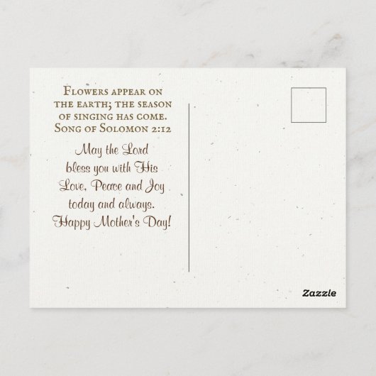 Moederdag Waterverf bloemen Bijbelversie Briefkaart (Achterkant)