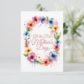 Moederdag Waterverf Bloemenkrans (Staand voorkant)