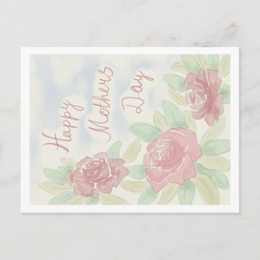 Moederdag waterverf briefkaart (Voorkant)