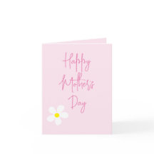 Moederdag Waterverf Daisy Roze Eenvoudige Kaart