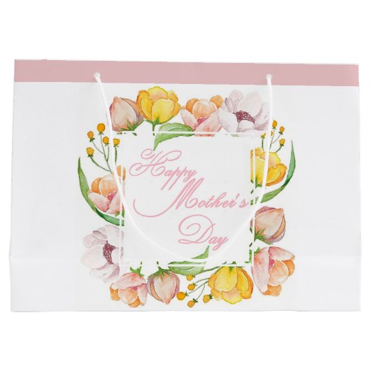 Moederdag waterverf floraal groot cadeauzakje (Achterkant)