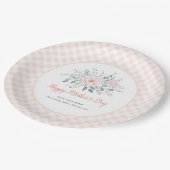 moederdag Waterverf Floral Blush Pink Papieren Bordje (Gekanteld)