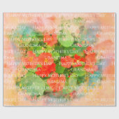 Moederdag Waterverf Floral Cadeaupapier (Vlak)