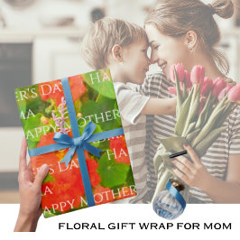 Moederdag Waterverf Floral Cadeaupapier