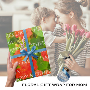 Moederdag Waterverf Floral Cadeaupapier