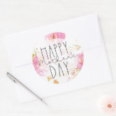 Moederdag Waterverf Floral Sticker 3" (Envelop)