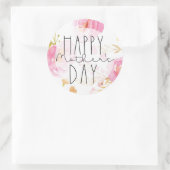 Moederdag Waterverf Floral Sticker 3" (Tas)