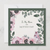 Moederdag Waterverf Flowers en Bird (Voorkant)