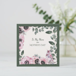 Moederdag Waterverf Flowers en Bird