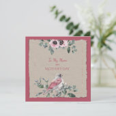 Moederdag Waterverf Flowers en Bird (Staand voorkant)