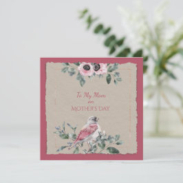 Moederdag Waterverf Flowers en Bird