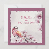 Moederdag Waterverf Flowers en Bird (Voorkant)