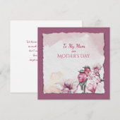 Moederdag Waterverf Flowers en Bird (Voorkant / Achterkant)