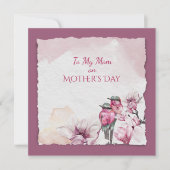 Moederdag Waterverf Flowers en Bird (Voorkant)