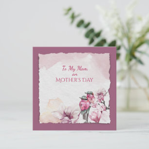 Moederdag Waterverf Flowers en Bird