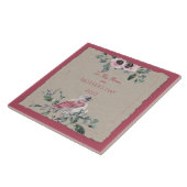 Moederdag Waterverf Flowers en Bird Tegeltje (Zijkant)