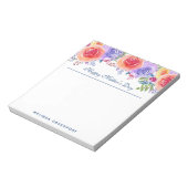 Moederdag Waterverf Flowers Notitieblok (Linkerzijde)
