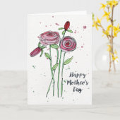 Moederdag Waterverf Flowers Wenskaart Kaart (Gele Bloem)
