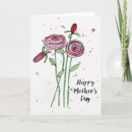 Moederdag Waterverf Flowers Wenskaart Kaart