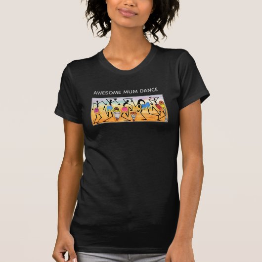 Moederdag Waterverf Geweldige Mum Dance T-shirt (Voorkant)