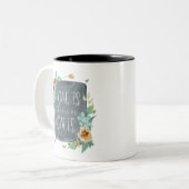 moederdag Waterverf Home is waar mama is Tweekleurige Koffiemok (Voorkant links)