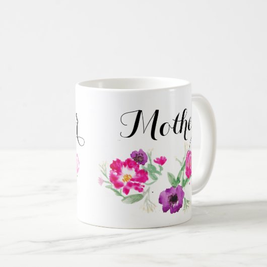 moederdag Waterverf Mok bloemen (Voorkant rechts)